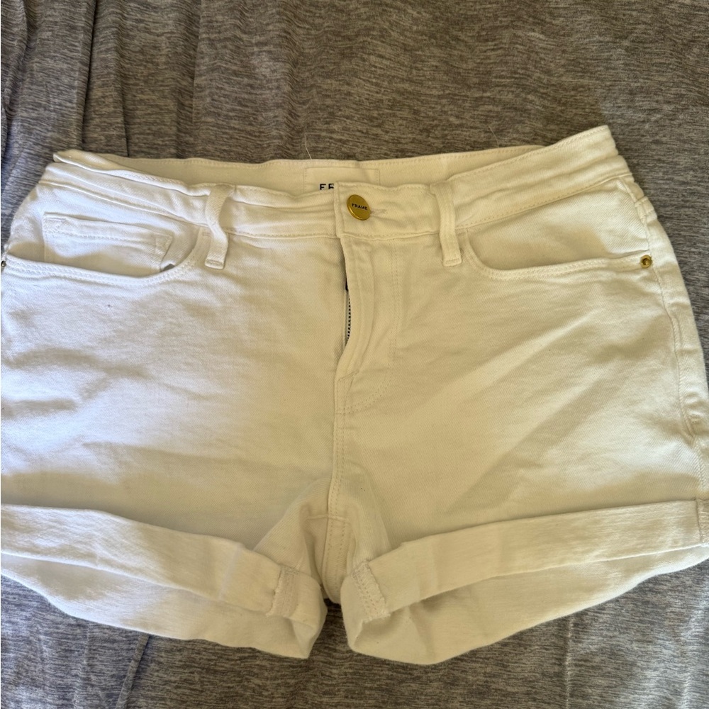 Frame Denim White Jean Shorts